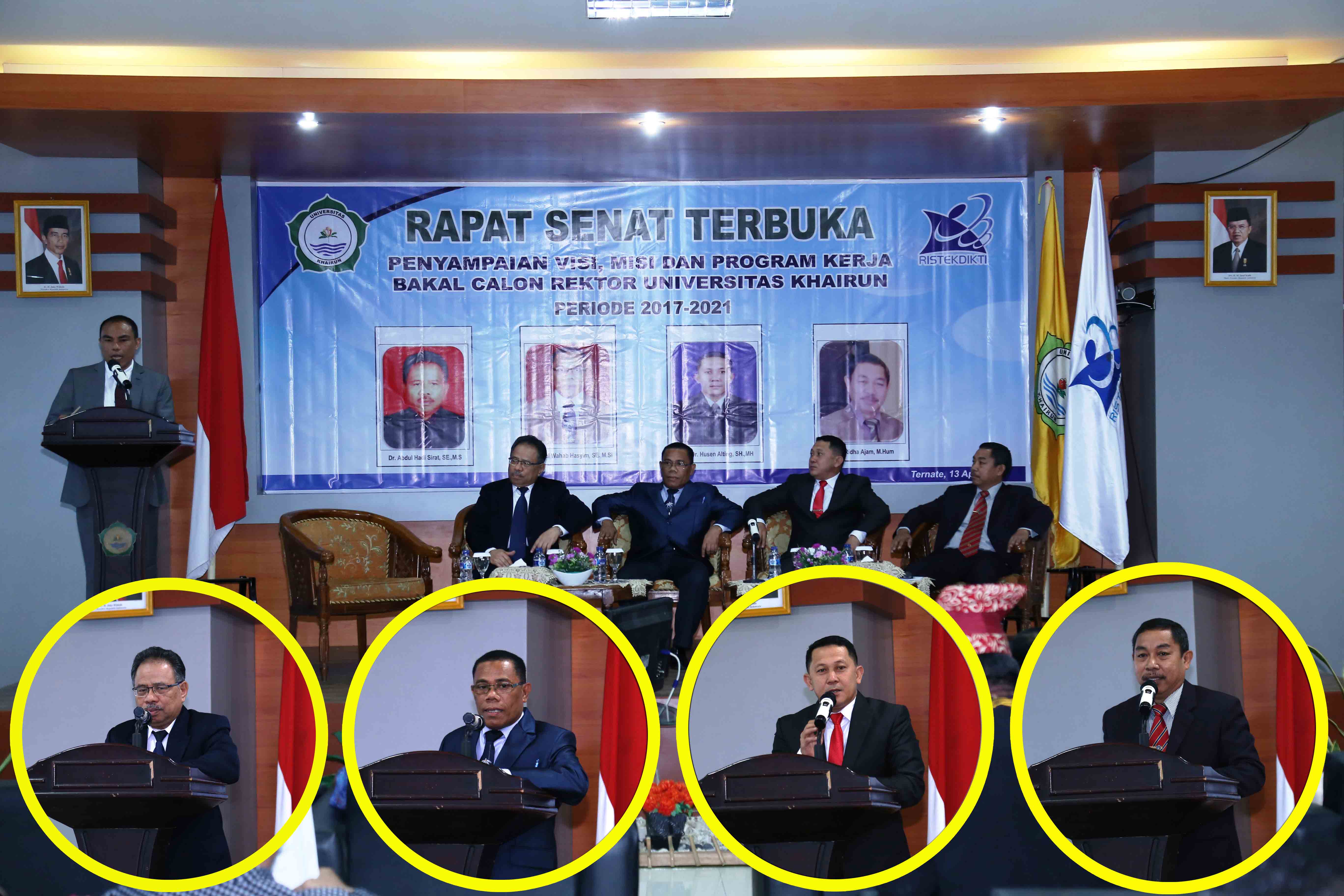 [:id]Empat Bakal Calon Rektor UNKHAIR Menyampaikan Visi, Misi dan Program Kerja,[:]
