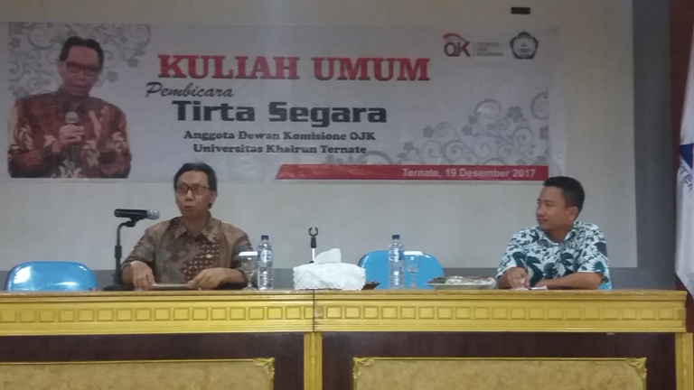 [:id]Komisioner Otoritas Jasa Keuangan (OJK) Tirta Segara memberikan kuliah umum [:]