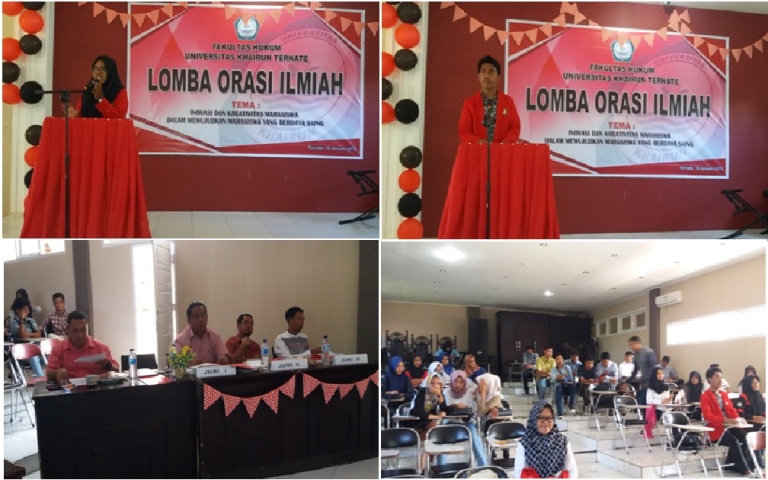 [:id]Lomba orasi ilmiah mahasiswa lingkungan fakultas Hukum Unkhair[:]