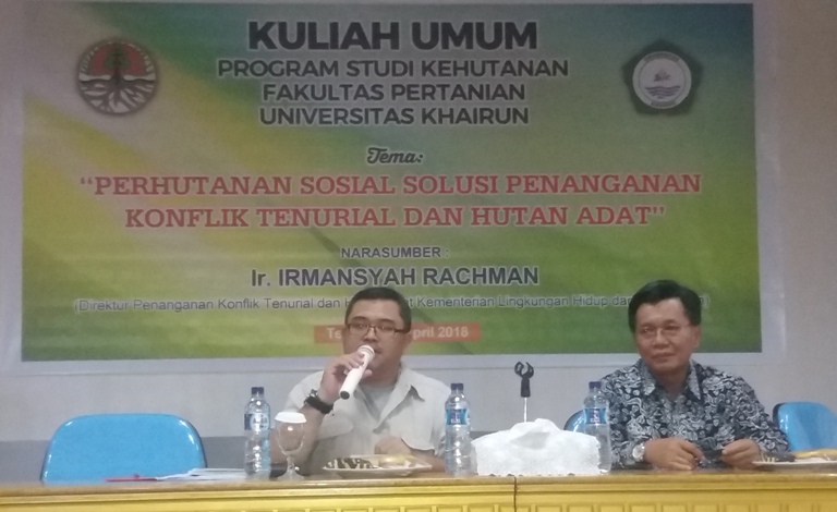 Direktur Penanganan Konflik Tenurial dan Hutan Adat Kementerian Lingkungan Hidup dan Kehutanan Beri Kuliah Umum di Unkhair