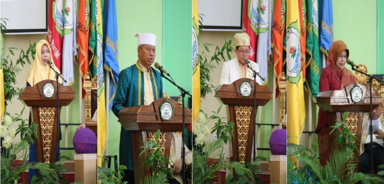 Prof. Dr. Rina Indiastuti,SE,M.SIE  Beri Orasi Ilmiah Di Acara Dies Natalis Unkhair Ke 54