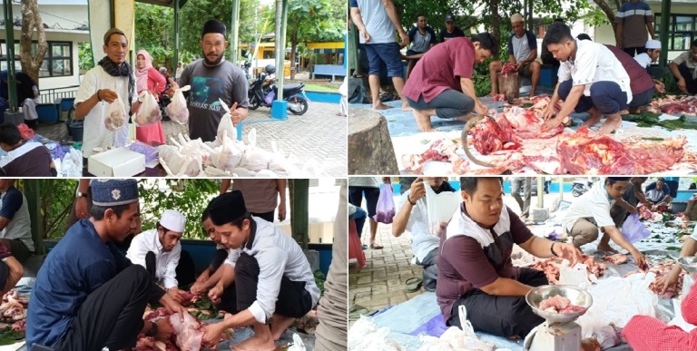 Unkhair Berbagi Daging Qurban Kepada Masyarakat Sekitar Kampus dan Korban Gempa