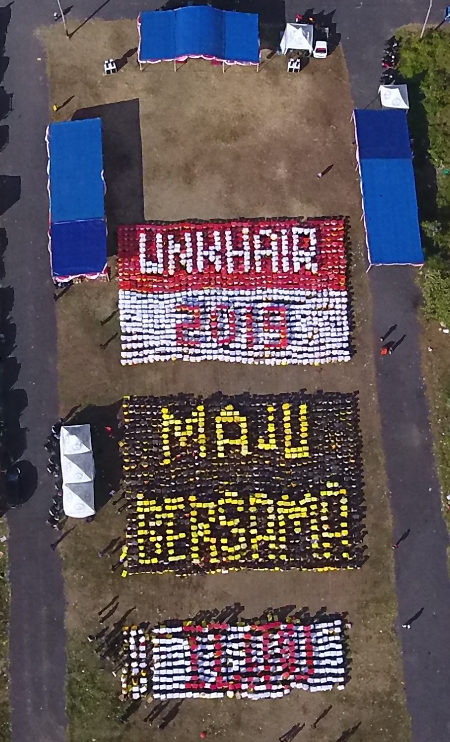 Mahasiswa Baru Bentuk Formasi Unkhair 2019 dan Merah Putih