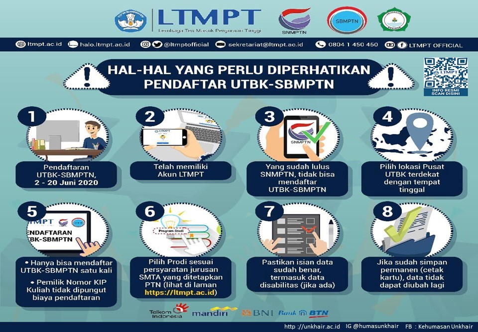 Beberapa Hal Yang Harus Diperhatikan Saat Pendaftaran UTBK-SBMPTN 2020