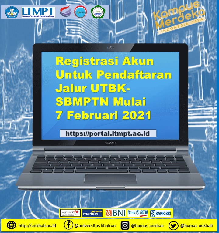 Registrasi Akun Untuk Pendaftaran Jalur UTBK-SBMPTN Mulai 7 Februari 2021