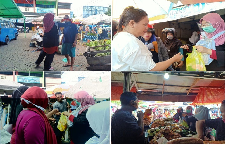 Laksanakan Program PKM, Fakultas Kedokteran Bagi Masker, Handscoen  dan Hand Sanitizer Ke Pedagang di Pasar Higienis Kota Ternate