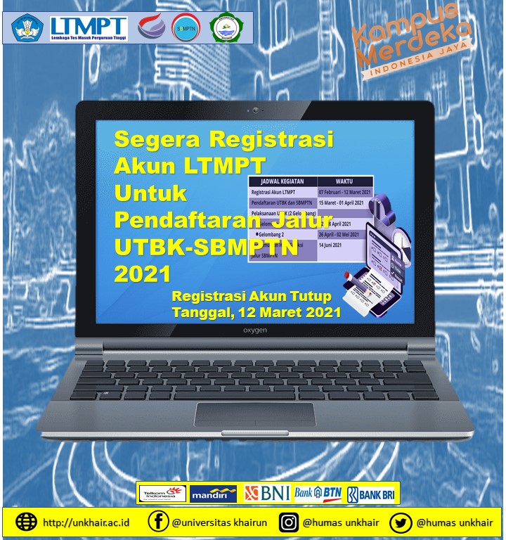 Segera Registrasi Akun LTMPT Untuk Mendaftar Jalur UTBK-SBMPTN 2021