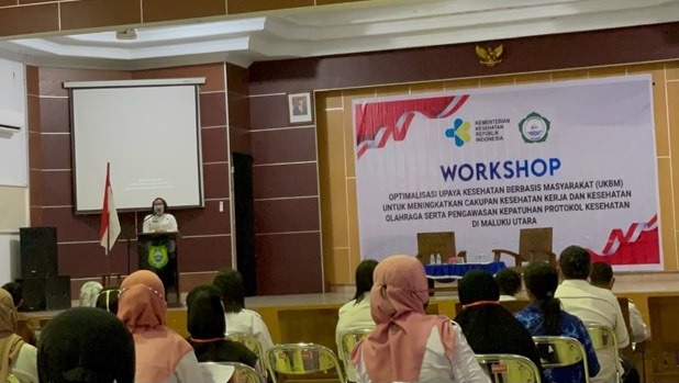 Workshop Optimalisasi Upaya Kesehatan Berbasis Masyarakat Untuk Meningkatkan Cakupan Kesehatan Kerja dan Kesehatan Olahraga Serta Pencegahan Covid19 di Kabupaten Halmahera Barat