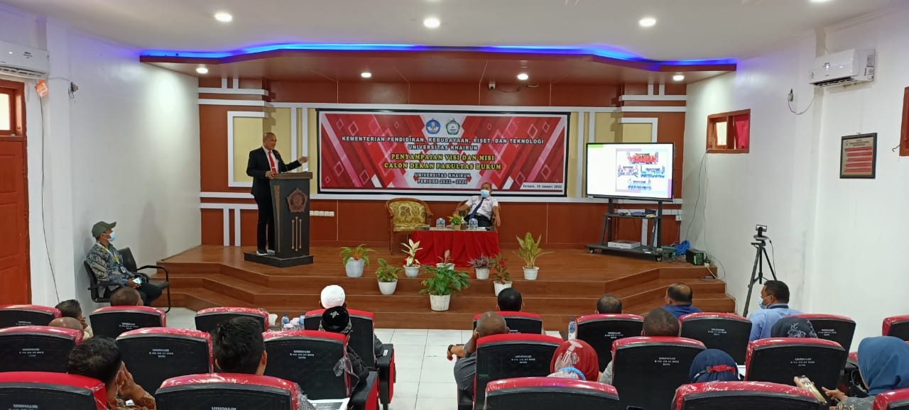 Penyampaian Visi Mis Calon Dekan Fakultas Hukum Periode 2022 2026