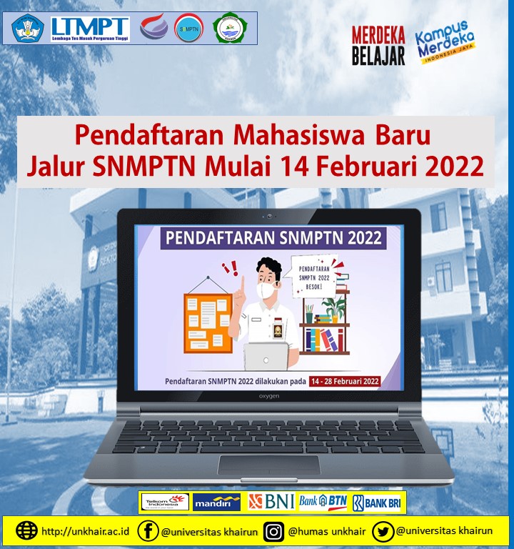 Pendaftaran Mahasiswa Baru Jalur SNMPTN Mulai 14 Februari 2022