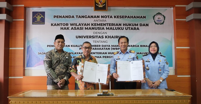 Unkhair dan Kantor Wilayah Kementerian Hukum dan HAM Maluku Utara Jalin Kerjasama