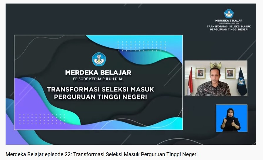 Mendikbudristek Sampaikan Tentang Transformasi Seleksi Masuk Perguruan Tinggi Negeri