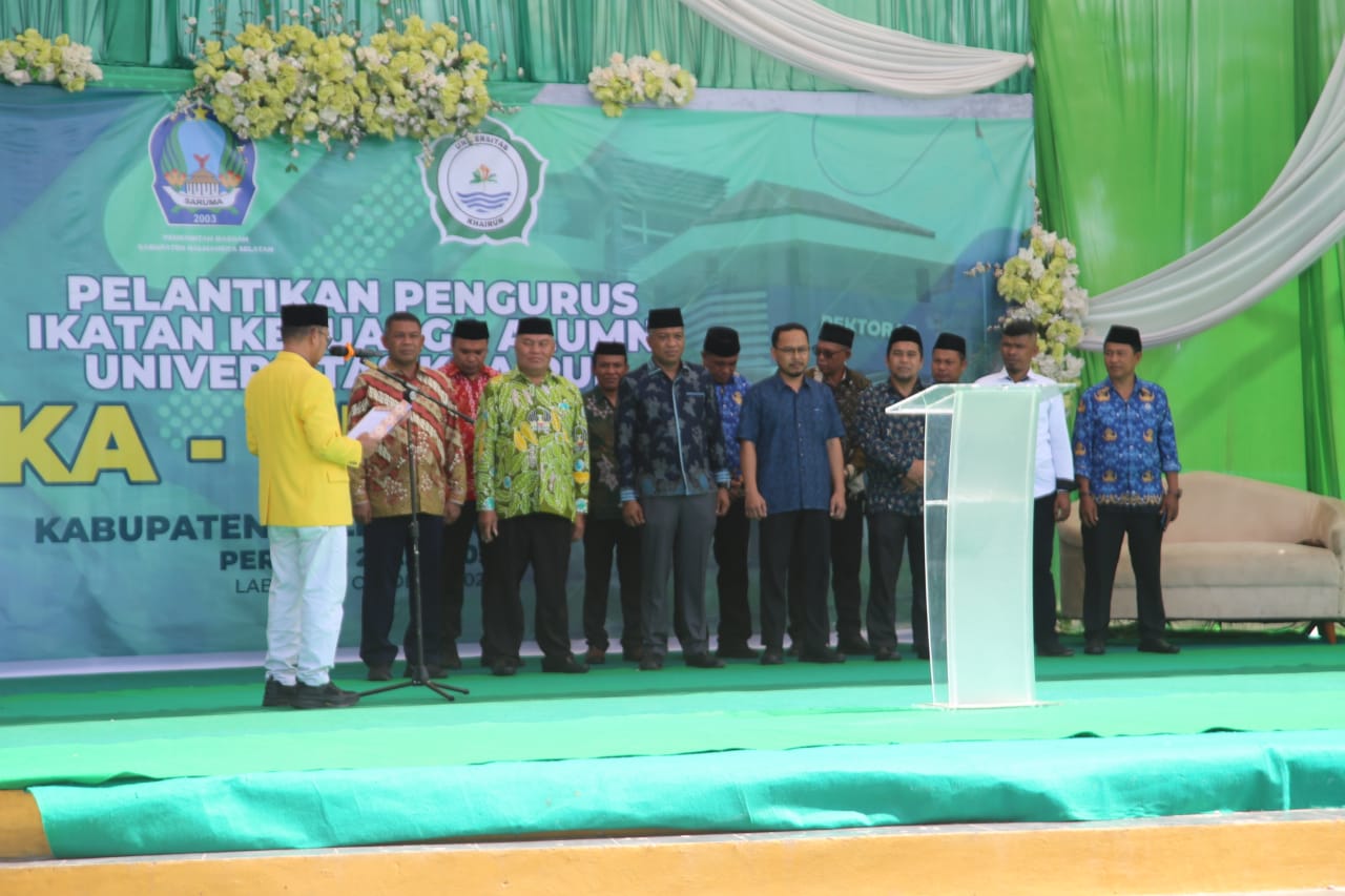 IKA Unkhair Halsel Resmi Di Lantik, Bupati Hi. Usman Sidik di Dapuk Sebagai Pembina