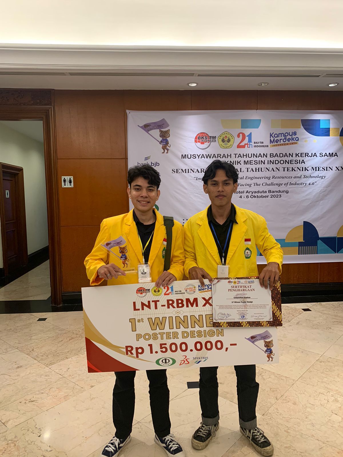 Mahasiswa Teknik Unkhair Raih Juara 1st Winner Poster Design di Jawa Barat