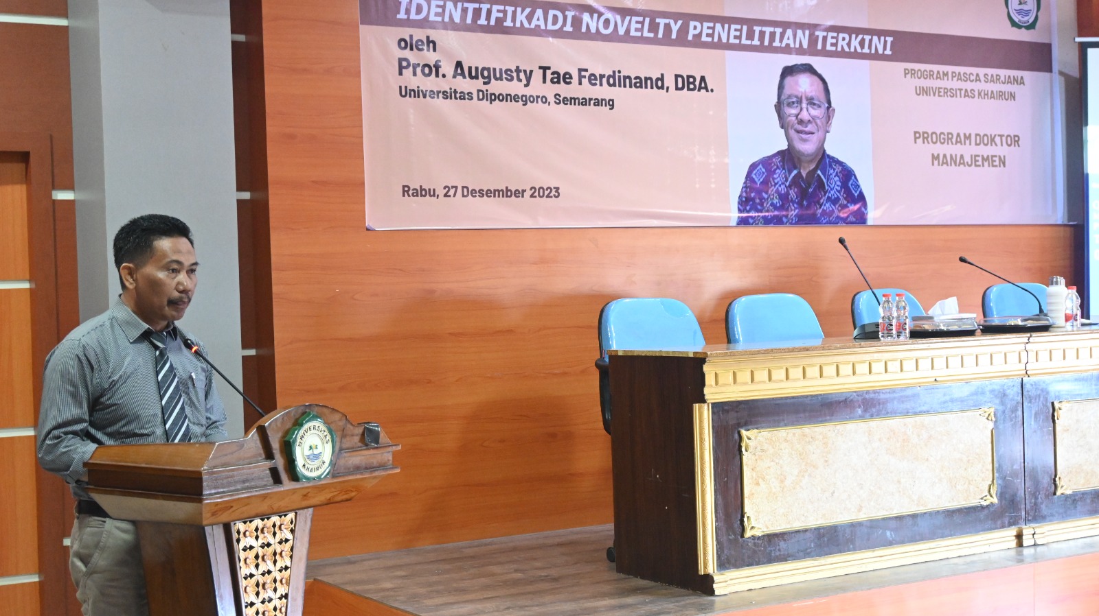 Identifikasi Novelty Peneltian Terkini, Unkhair Hadirkan Prof. Augusty Tae Ferdinand, DBA, Semarang