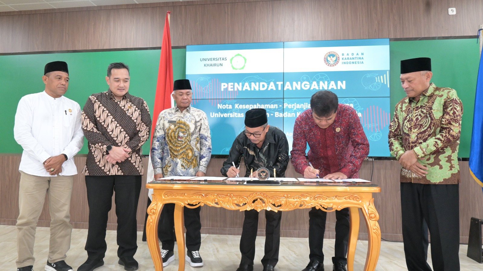 Unkhair dan Badan Karantina Indonesia Teken Nota Kesepahaman, Perkuat Sinergi Pengembangan SDM dan Keamanan Hayati