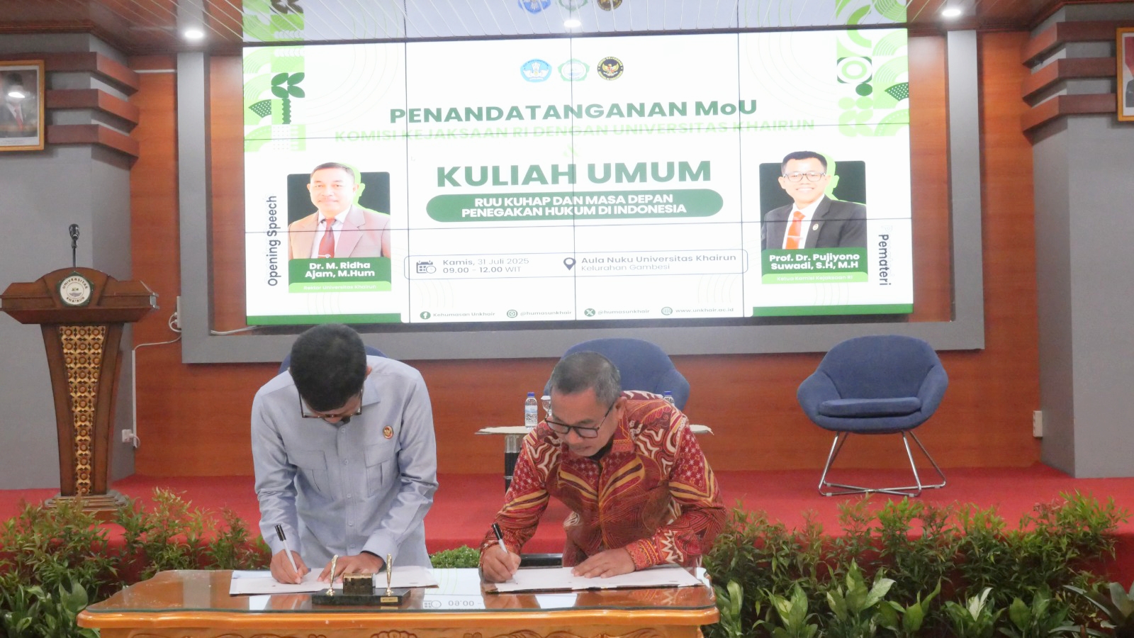 Unkhair dan Komisi Kejaksaan RI Sepakati Kerja Sama Strategis Tingkatkan Kinerja Penegakan Hukum