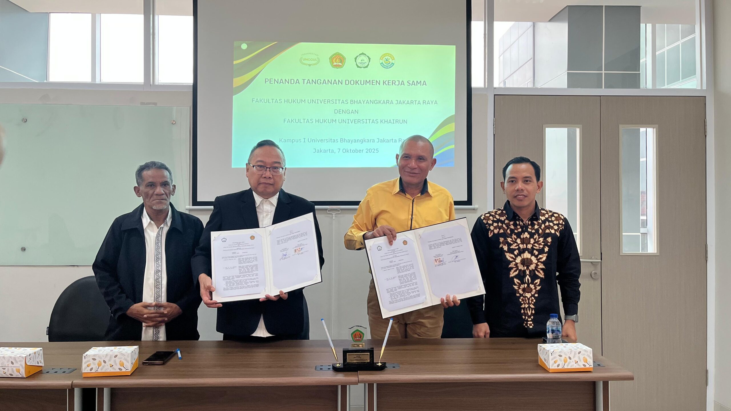 Wujudkan Tridharma Perguruan Tinggi, Dekan FH Unkhair Teken PKS dengan Universitas Bhayangkara di Jakarta