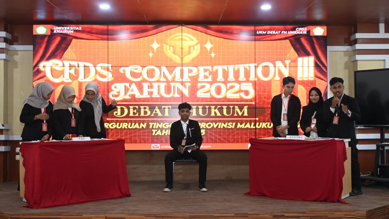 CFDS Competition ke-III 2025, UKM Debat FH Unkhair Gelar Debat Hukum se-Maluku Utara