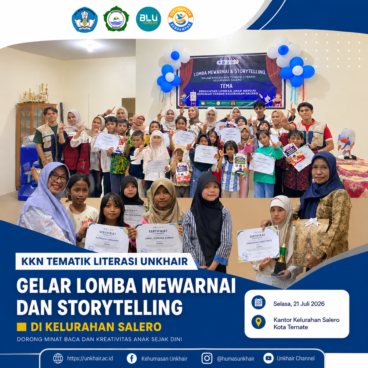 KKN Tematik Literasi Unkhair Gelar Lomba Storytelling, Dorong Budaya Baca Anak